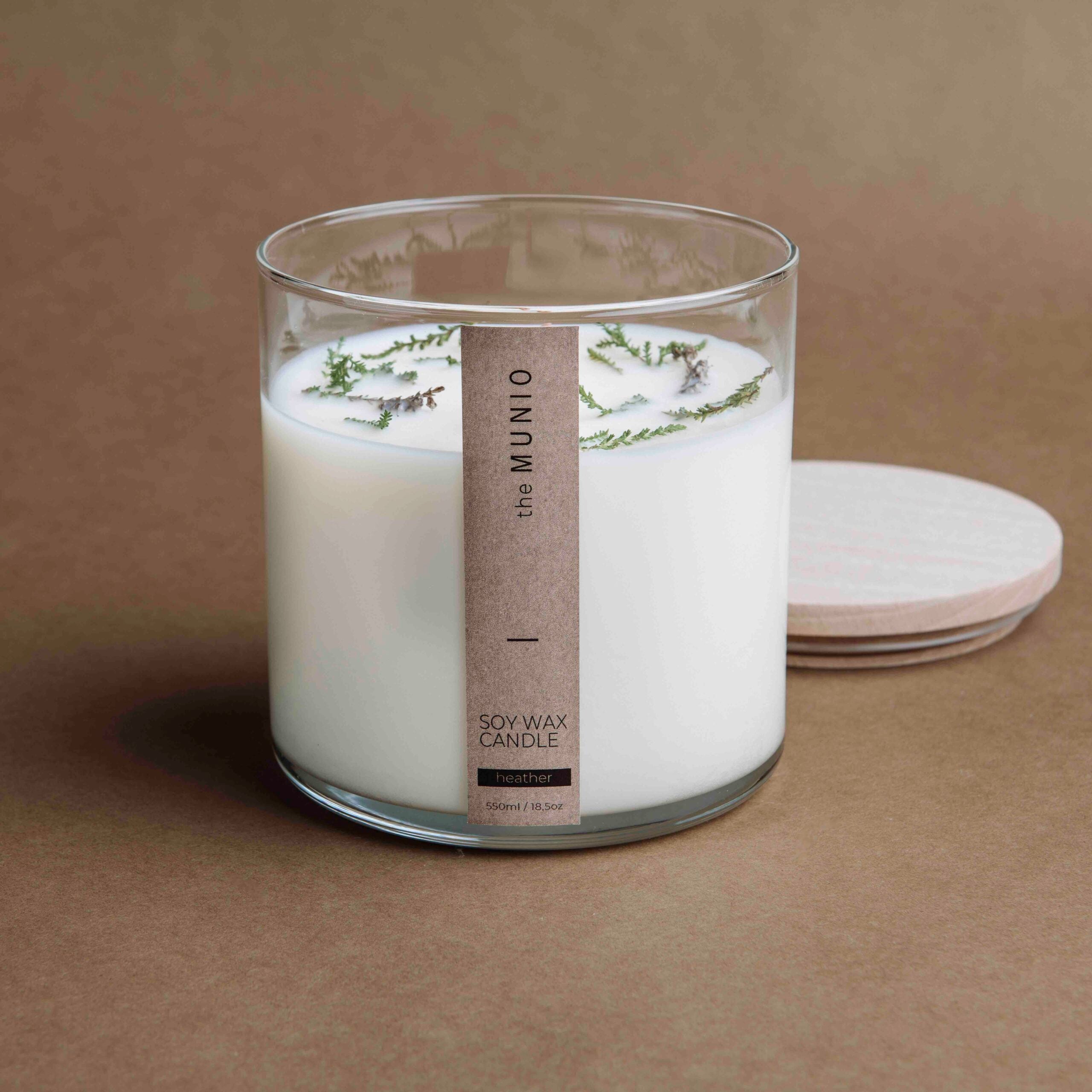 Candela ai Fiori di Erica in Vetro Votivo - IOrganic