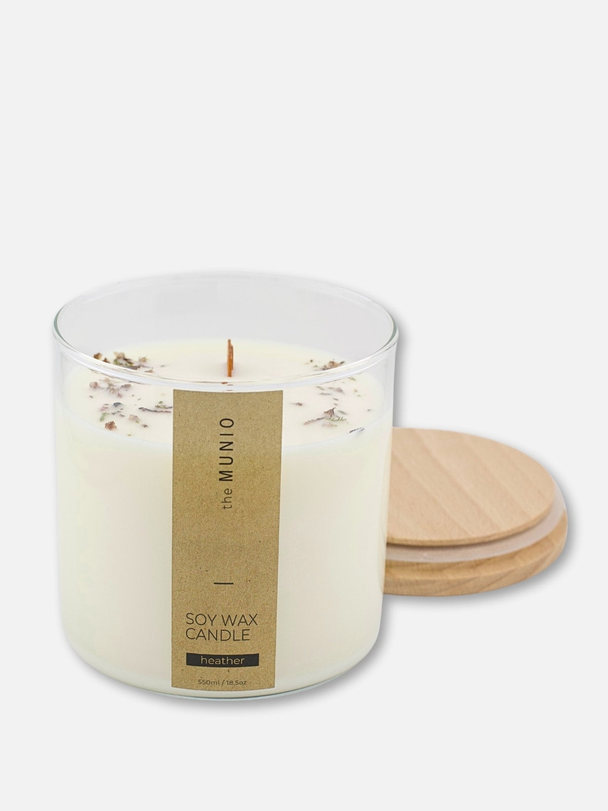 Candela ai Fiori di Erica in Vetro Votivo - IOrganic