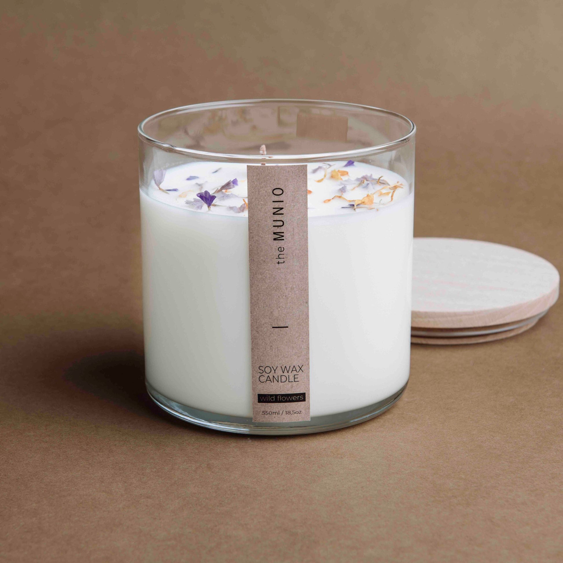 Candela ai Fiori Selvatici in Vetro Votivo - IOrganic