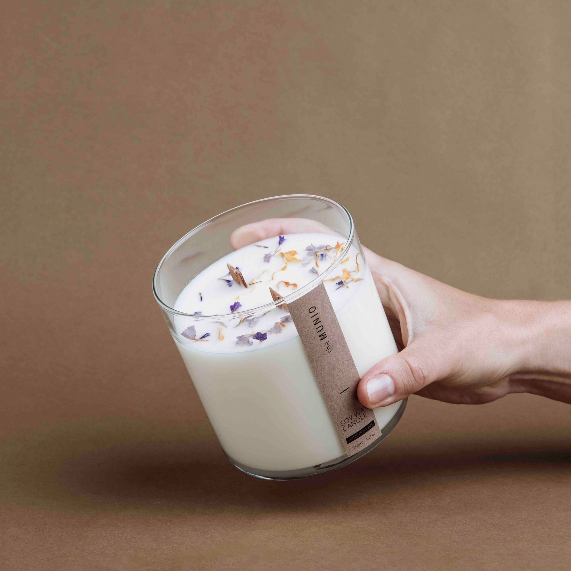 Candela ai Fiori Selvatici in Vetro Votivo - IOrganic