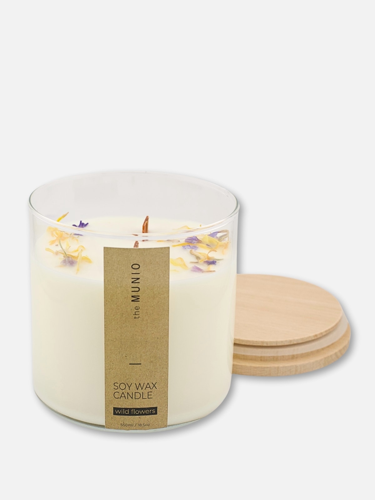 Candela ai Fiori Selvatici in Vetro Votivo - IOrganic