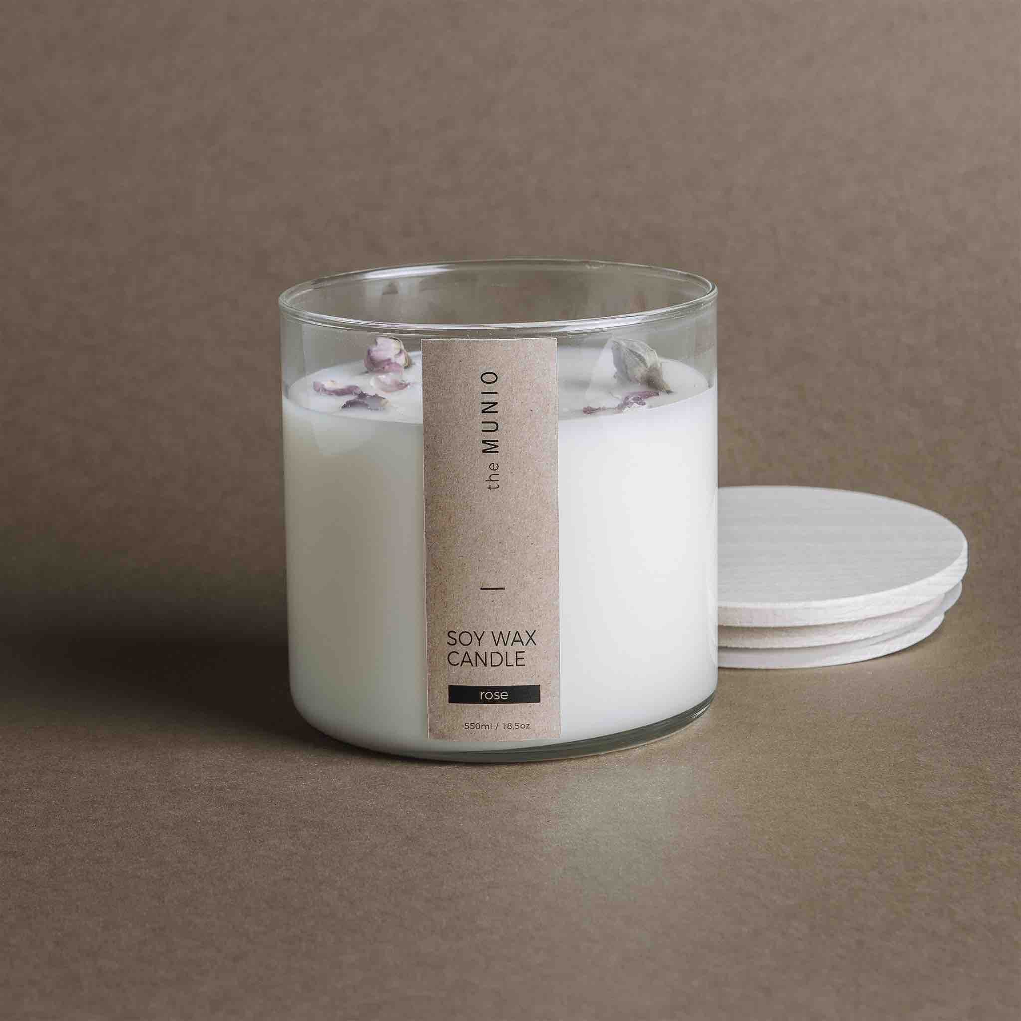 Candela alla Rosa in Vetro Votivo - IOrganic