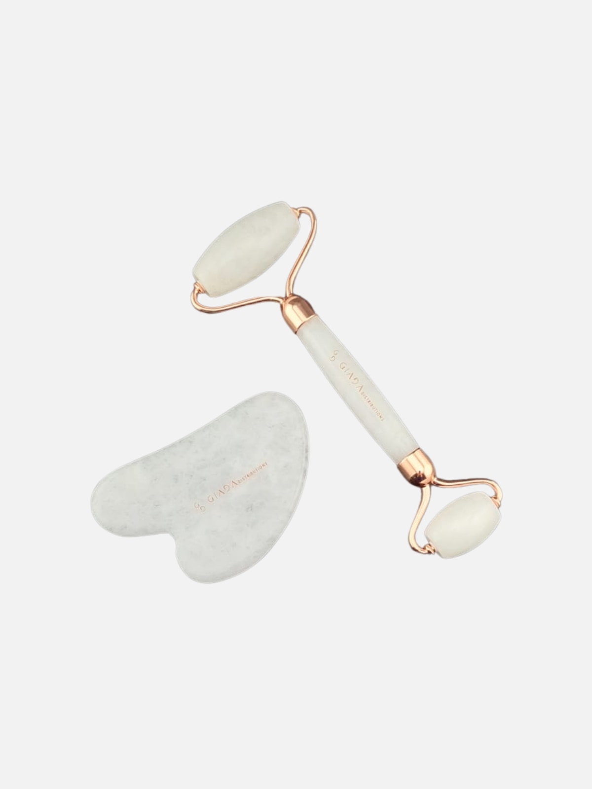 Set Gua Sha e Roller in Giada Bianca - IOrganic