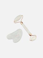 Set Gua Sha e Roller in Giada Bianca - IOrganic