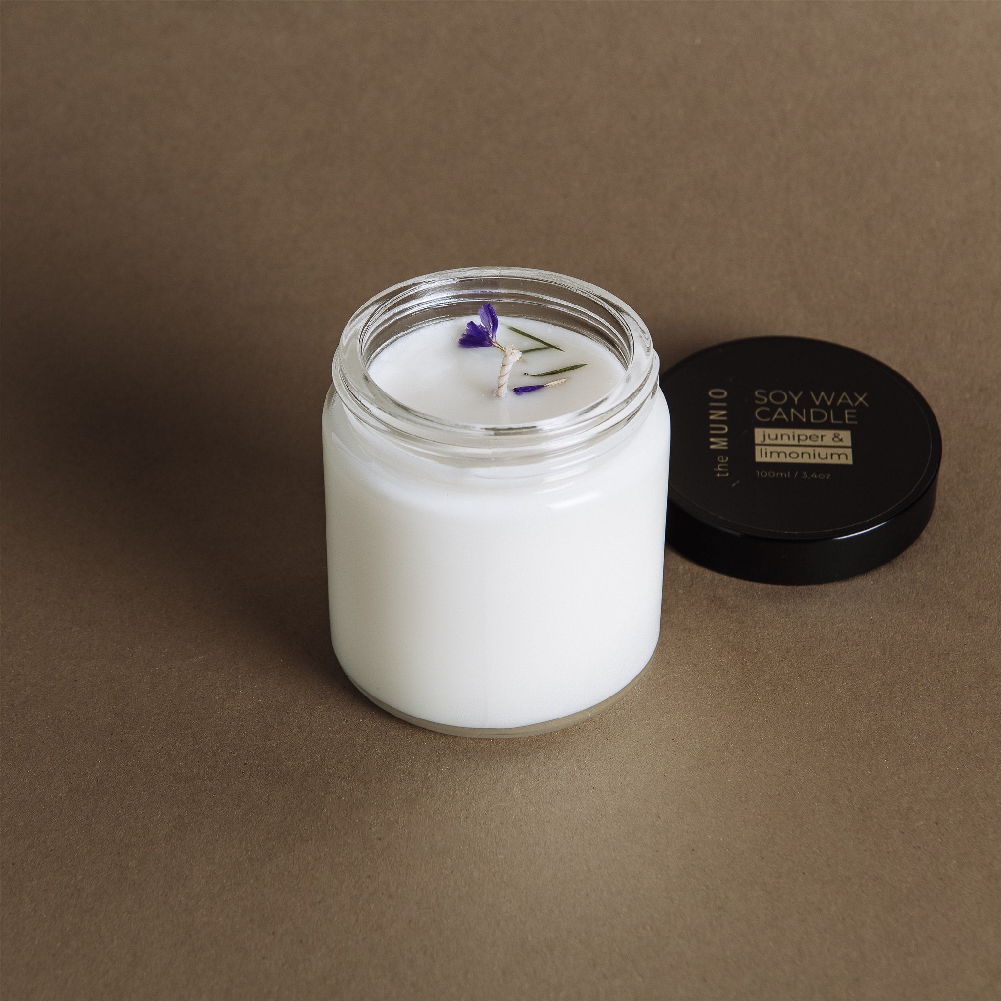 Mini Candela al Ginepro e Limonio in Vetro Votivo - IOrganic