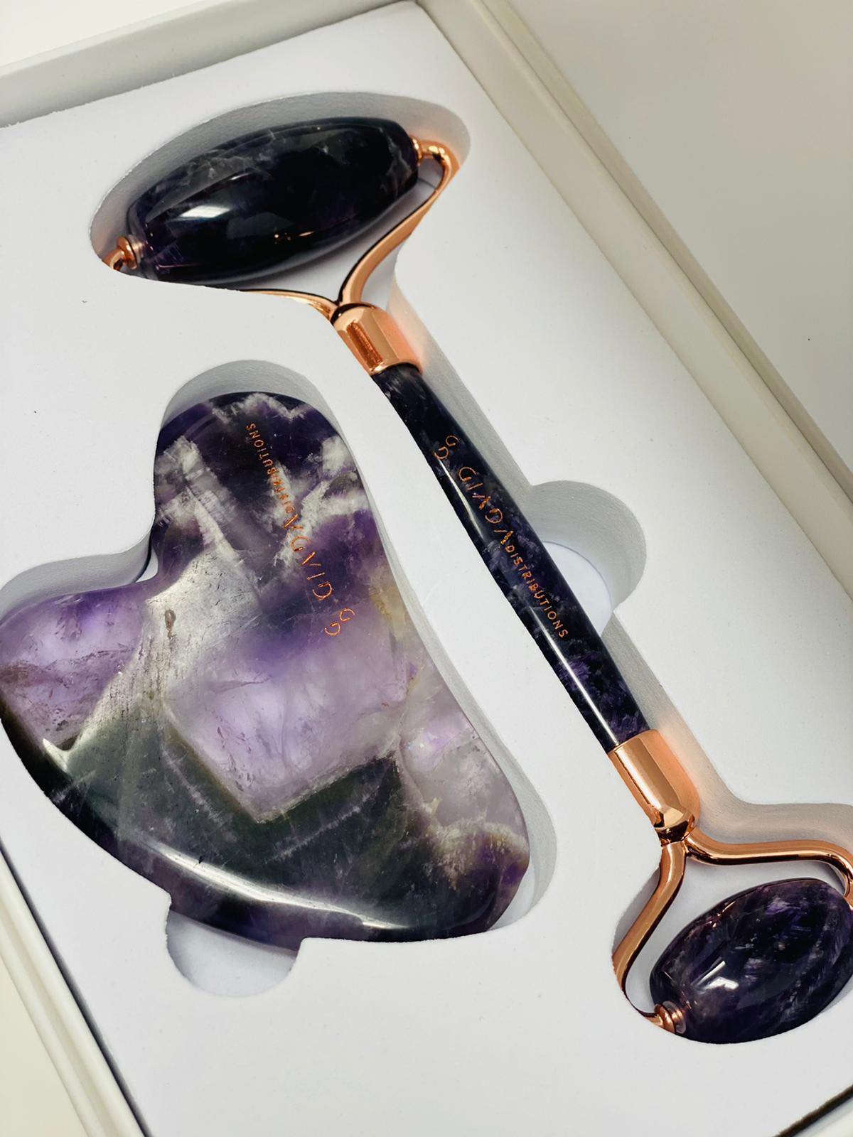 Set Gua Sha e Roller in Ametista - IOrganic