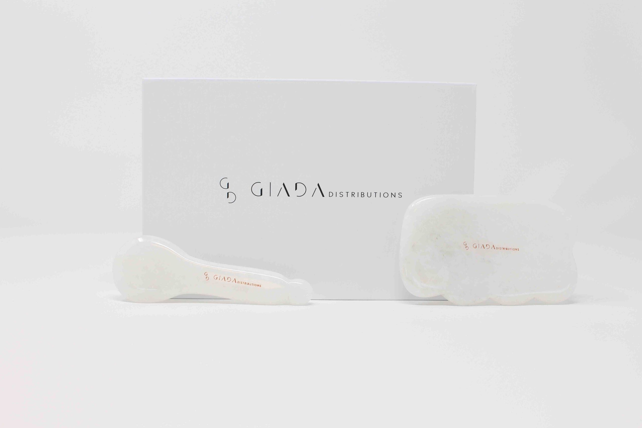 Set Gua Sha Nuvoletta e Cucchiaio In Giada Bianca - IOrganic