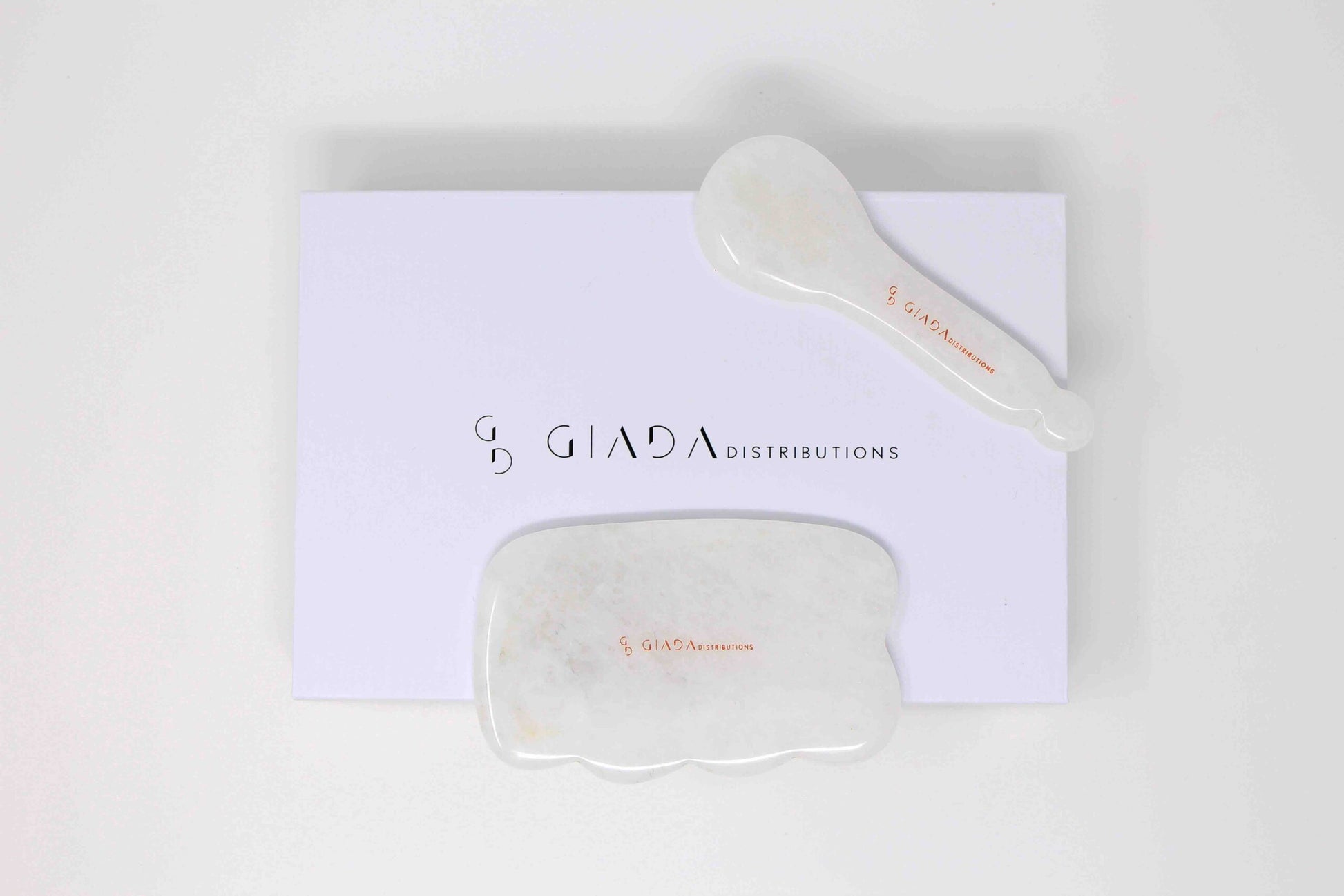 Set Gua Sha Nuvoletta e Cucchiaio In Giada Bianca - IOrganic