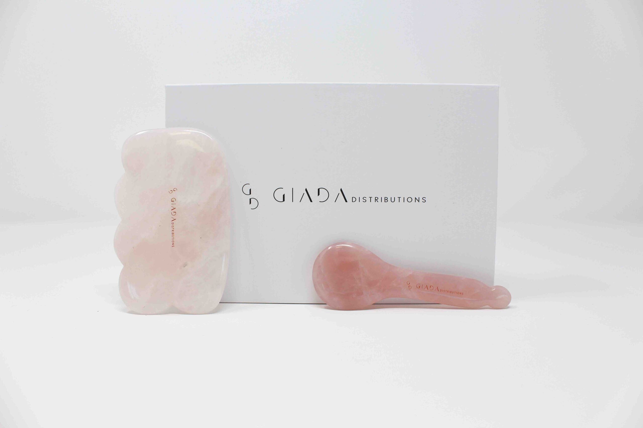 Set Gua Sha Nuvoletta e Cucchiaio In Quarzo Rosa - IOrganic