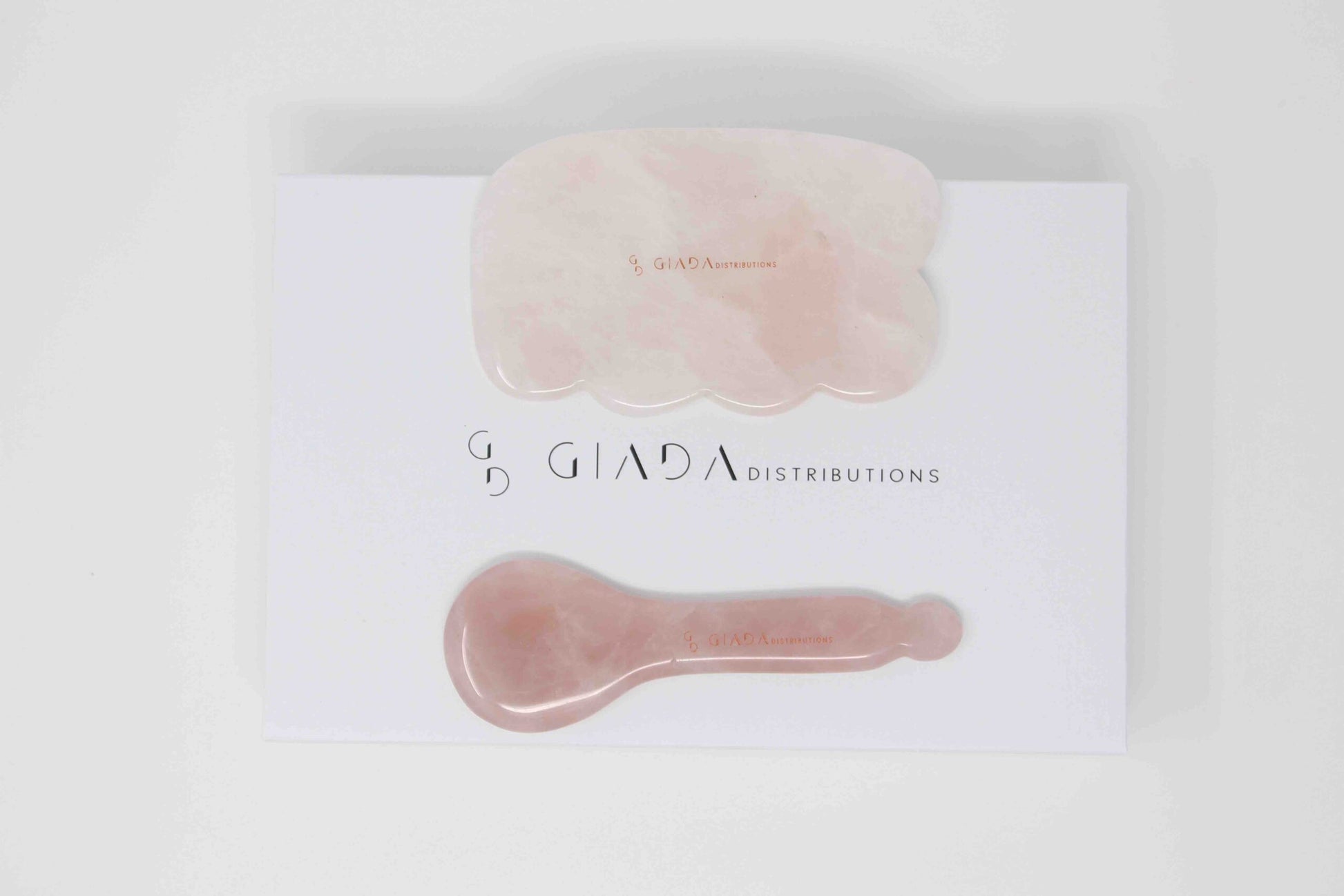 Set Gua Sha Nuvoletta e Cucchiaio In Quarzo Rosa - IOrganic