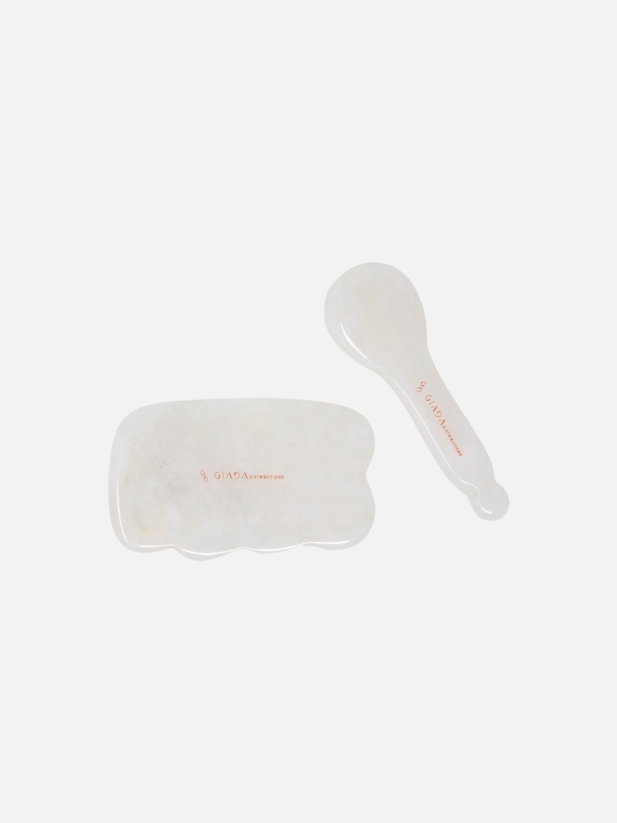 Set Gua Sha Nuvoletta e Cucchiaio In Giada Bianca - IOrganic