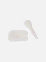 Set Gua Sha Nuvoletta e Cucchiaio In Giada Bianca - IOrganic