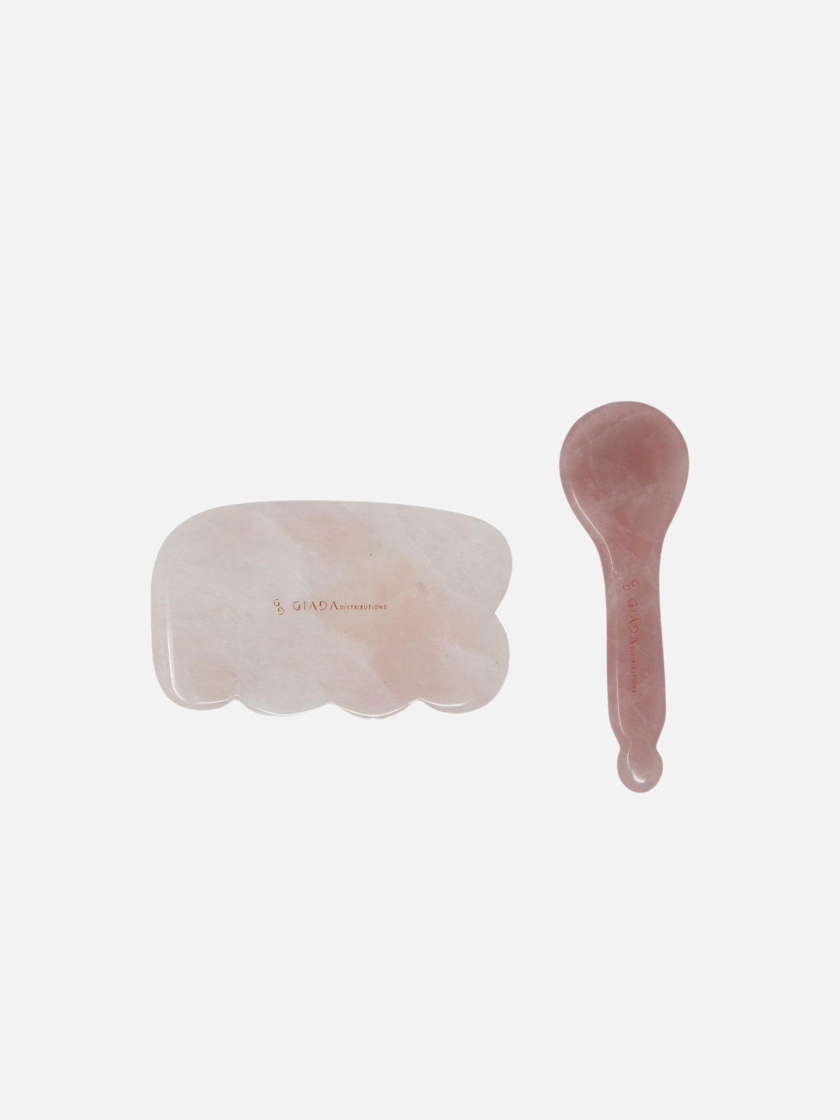 Set Gua Sha Nuvoletta e Cucchiaio In Quarzo Rosa - IOrganic
